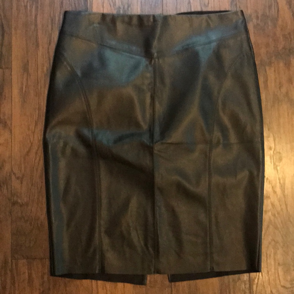 Express Black Faux Leather Skirt